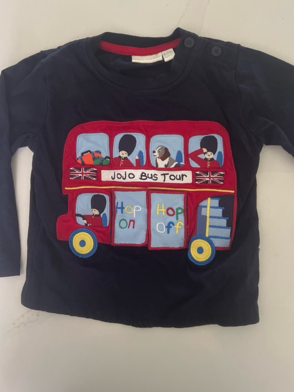 JoJo Maman Bébé London Bus Appliqué Shirt 18–24 Months Navy